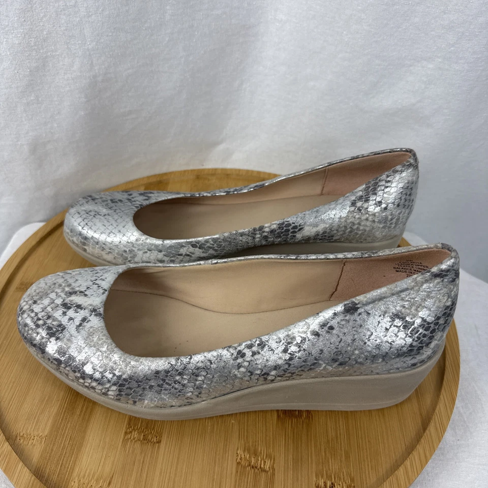 Easy Spirit e360 Women's Esclarita / Clarita Snake Print Leather Wedge Pumps 9W - Image 3 of 4