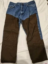 Wrangler Pro Gear Upland Canvas Brush Hunting Denim Blue Jeans Men 38W 30L (38)