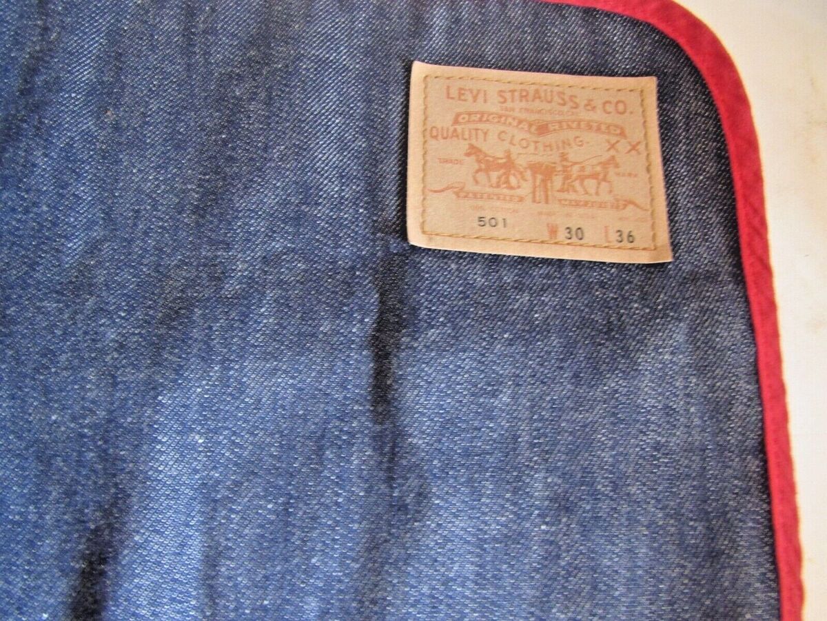 Vintage Levi Strauss 501 Denim 70's Placemat Now Designs San Vintage Levi Strauss 501 Denim 70's Placemat Now Designs San
