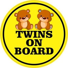 5in x 5in Boy Girl Twins on Board Vinyl Sticker Car Truck Vehicle Bumper Decal