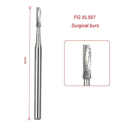 CARBIDE BUR Surgical Length Cross Cut Fissure FG 557 ( 5 Burs ) FG-557XL - Picture 3 of 24