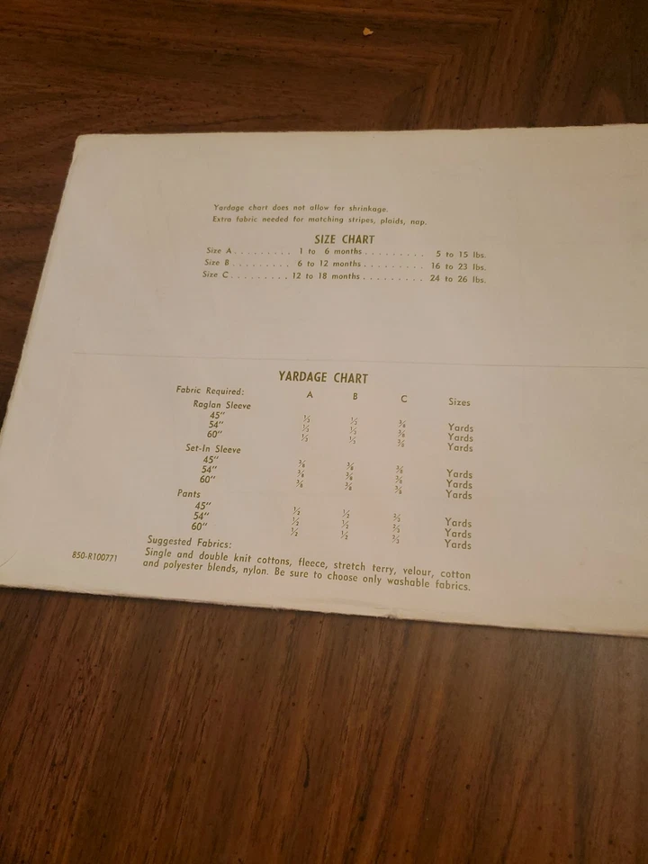 ‘60s Vintage Infant Sewing Pattern 850 Stretch & Sew Raglan Sleeve Ann Person - Image 2 of 4