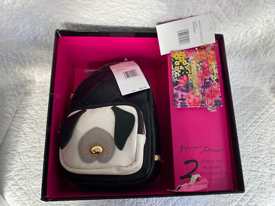 Betsey Johnson Dog Gift Box Set Quilted Mini Backpack~floral  display picture 1