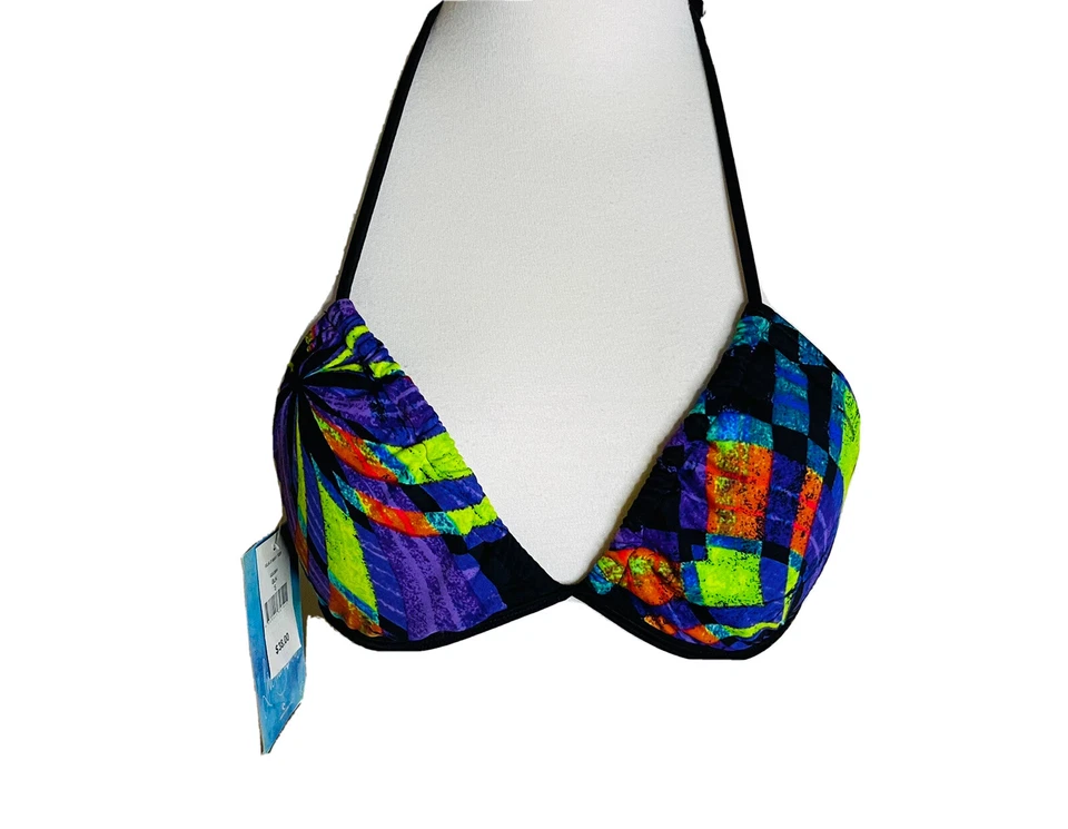 Rip Curl Isla 3 Vías Top Triángulo Bikini Natación Halter Bandeau Convertible Pequeño Nuevo Foto 2 de 4