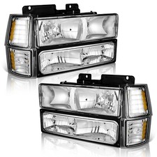 Weelmoto For 1994-1998 Chevy Silverado Ck 1500 2500 Headlights Wbumper Lamps