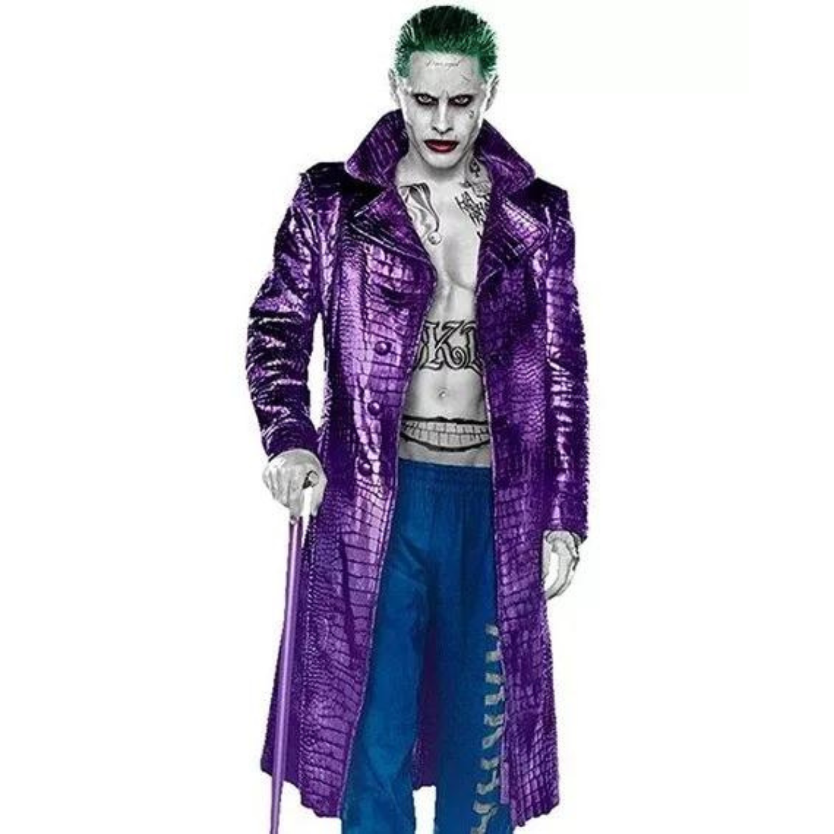 Joker Long Trench Purple Coat |Jared Leto Joker Suicide Squad