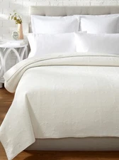 CLASSIC OFF WHITE Twin Full Queen or King QUILT : COTTON TILE MATELASSE COVERLET