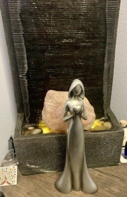 Haley Max Giving Collection Woman Holding Heart-Silver Tone