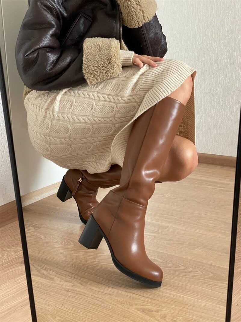 Jenifer Botte Brown Bottine Jennyfer Womens Knee High Winter Boots