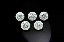 2 Ct Natural White Diamond Round Cut 5 mm 5 Pcs VVS1 D Grade GDGL Certified D62