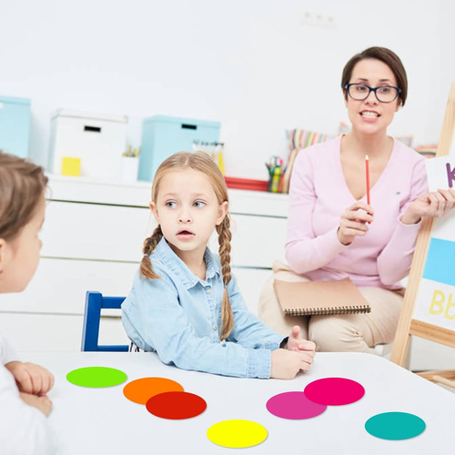 40Pcs 6 Inch Dry Erase Dots Circles, 10 Colors Removable Line up Spots Set for C - Picture 5 of 7