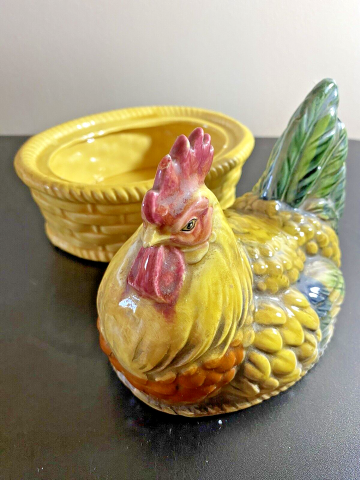 Vintage Brinns Hen on Nest Covered Dish Multicolored eBay