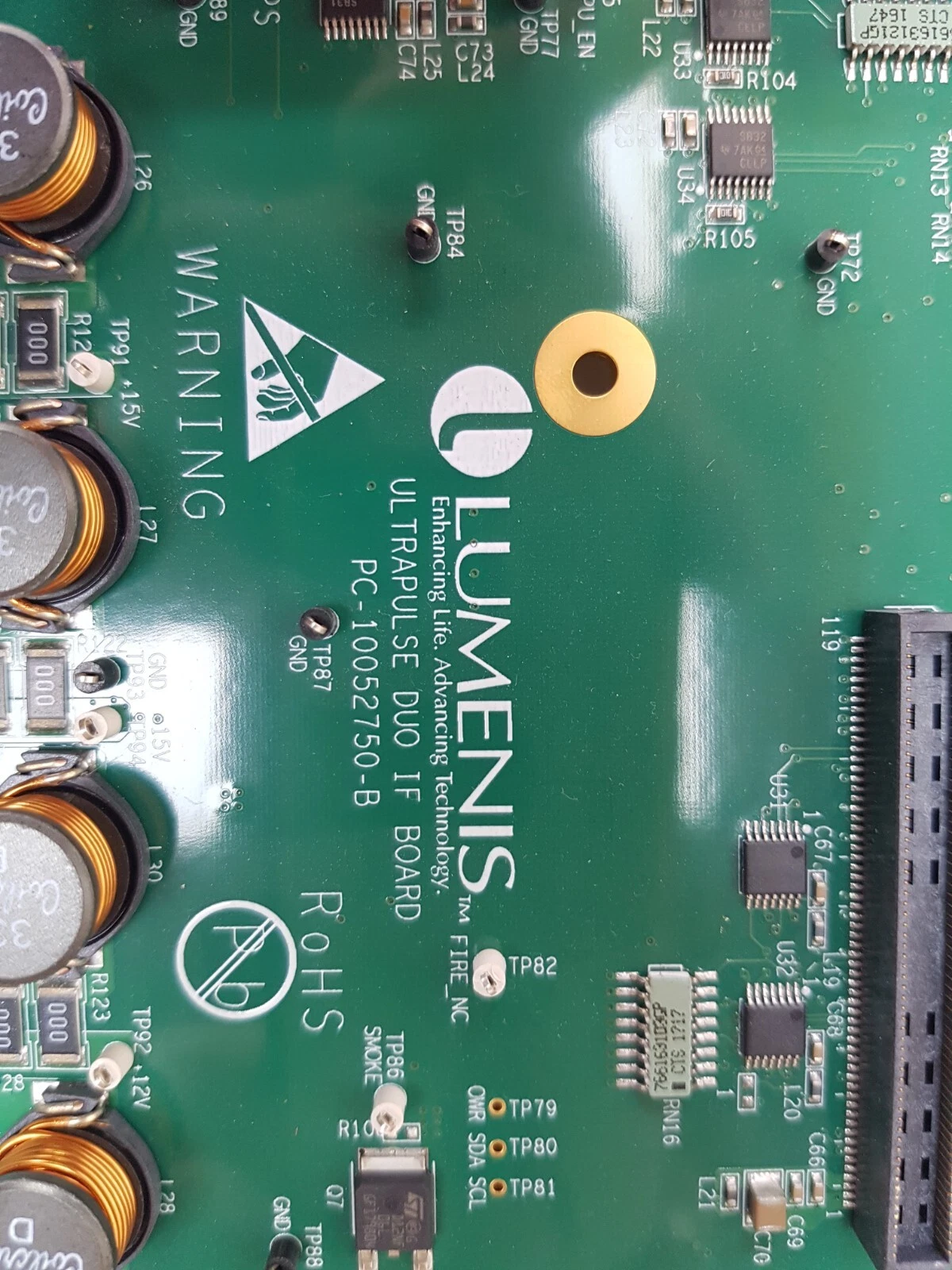 Silkscreen close-up: Lumenis ULTRAPULSE DUO IF BOARD PC-10052750-B