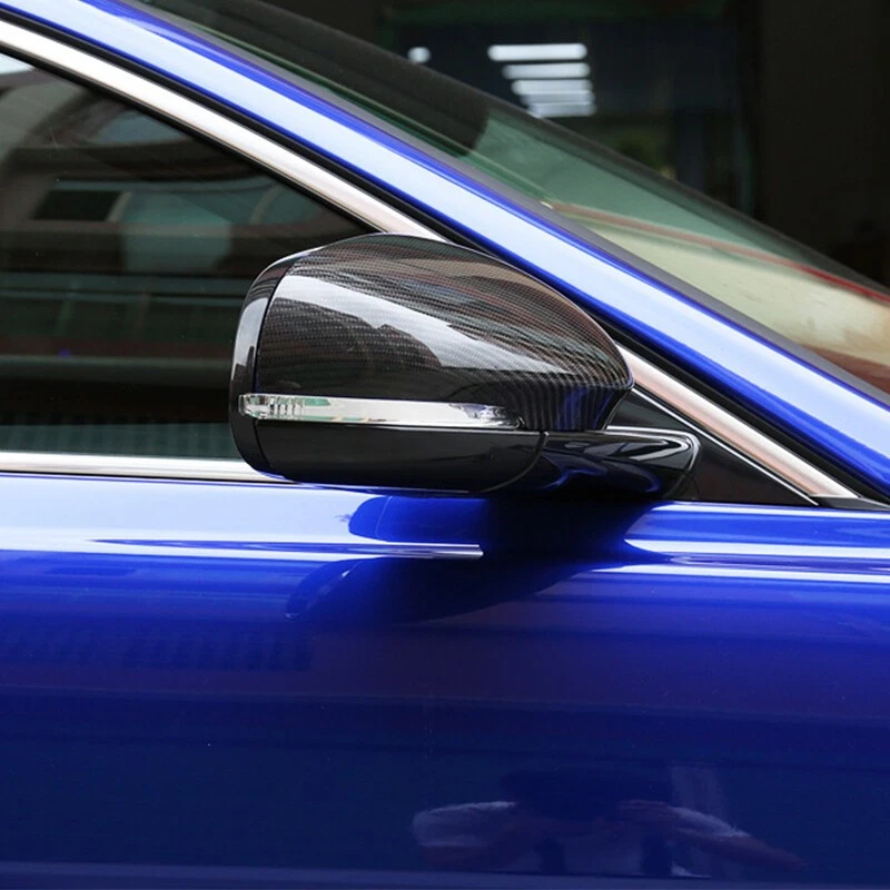Real Carbon Fiber Side Mirror Cover Cap Add On For Jaguar XE XF XJ XK XKR 10-21 - Image 2 of 4