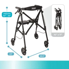 Stander Wonder Able Life Foldable Rollator Walker Matte Black (4250-MB)