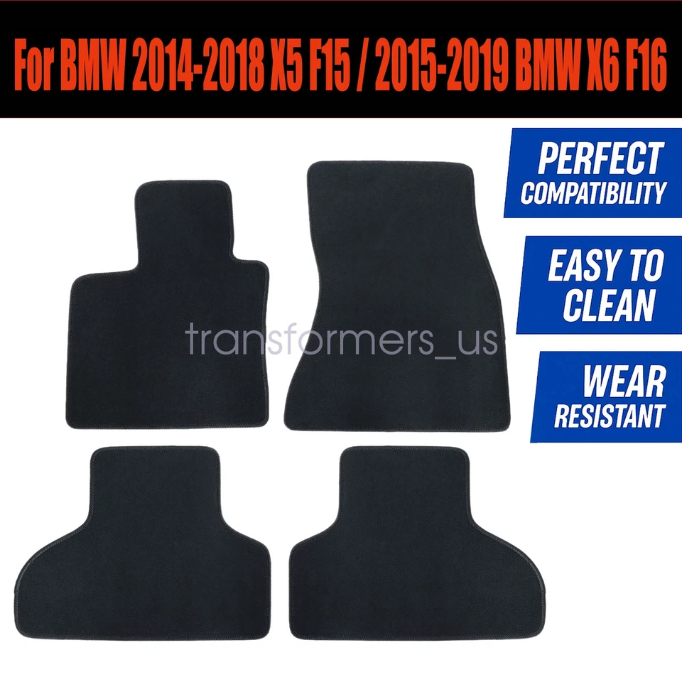 Alfombrillas alfombrillas de terciopelo delanteras y traseras X6 F16 para BMW 2014-2018 X5 F15/2015-2019 X6 F16 Foto 3 de 4