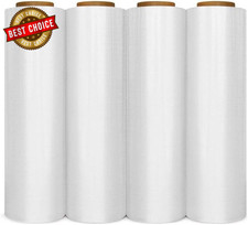 18"" X 1500' 80 Gauge 4 Rolls Pallet Wrap Stretch Film Hand Shrink Wrap 1500FT,