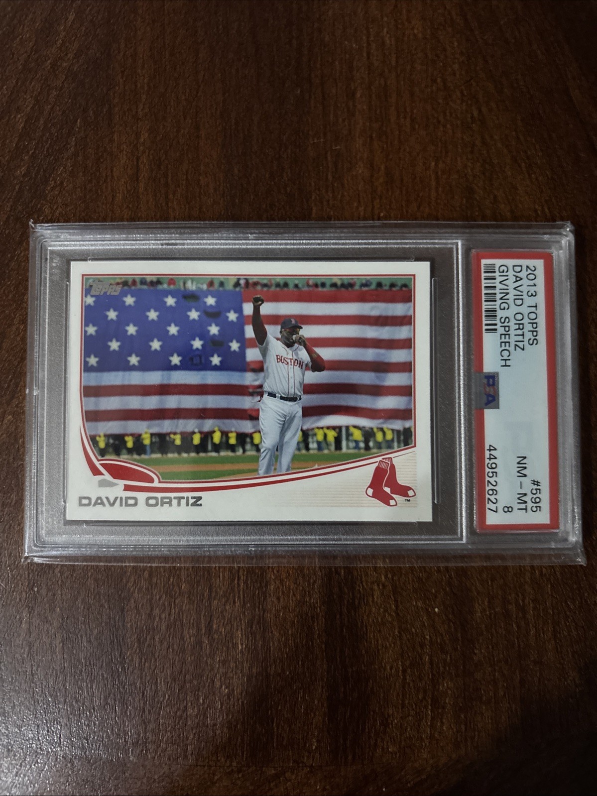 2013 Topps - Giving Speech Variation David Ortiz #595 American Flag PSA 8 view 2