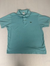 Lacoste Polo Shirt Size 5 L Light Blue Petit Pique Cotton Alligator Logo Medium