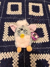Vintage 1998 Gen 1 Furby Leopard Grey Spots Pink Belly Grey Eyes Tested Working