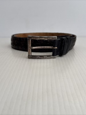 ワン13本セット Mezlan Men's Vintage Genuine Lizard Leather Belt - 5627 - Black