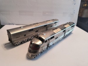 Overland E5 AB set - Burlington #9950A-9950B -Nickel Plated Brass 2 Rail O Scale