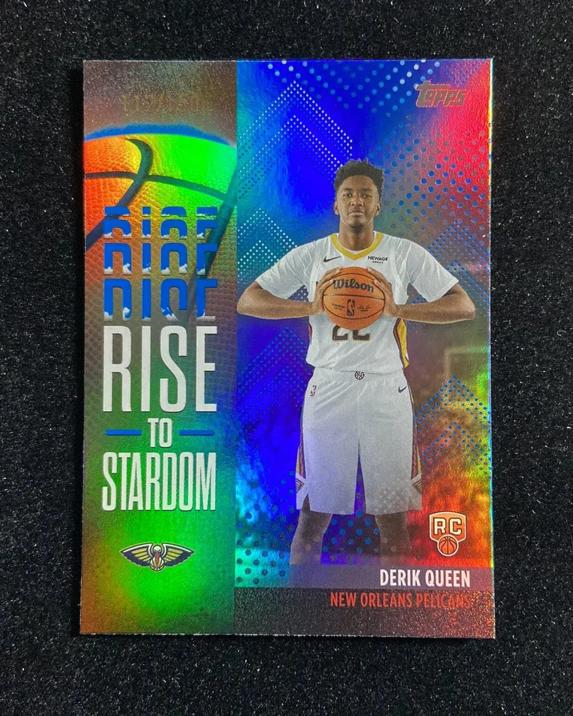 2025-26 Topps Flagship Rise To Stardom Blue Rainbow Derik Queen RC 112/150 HD