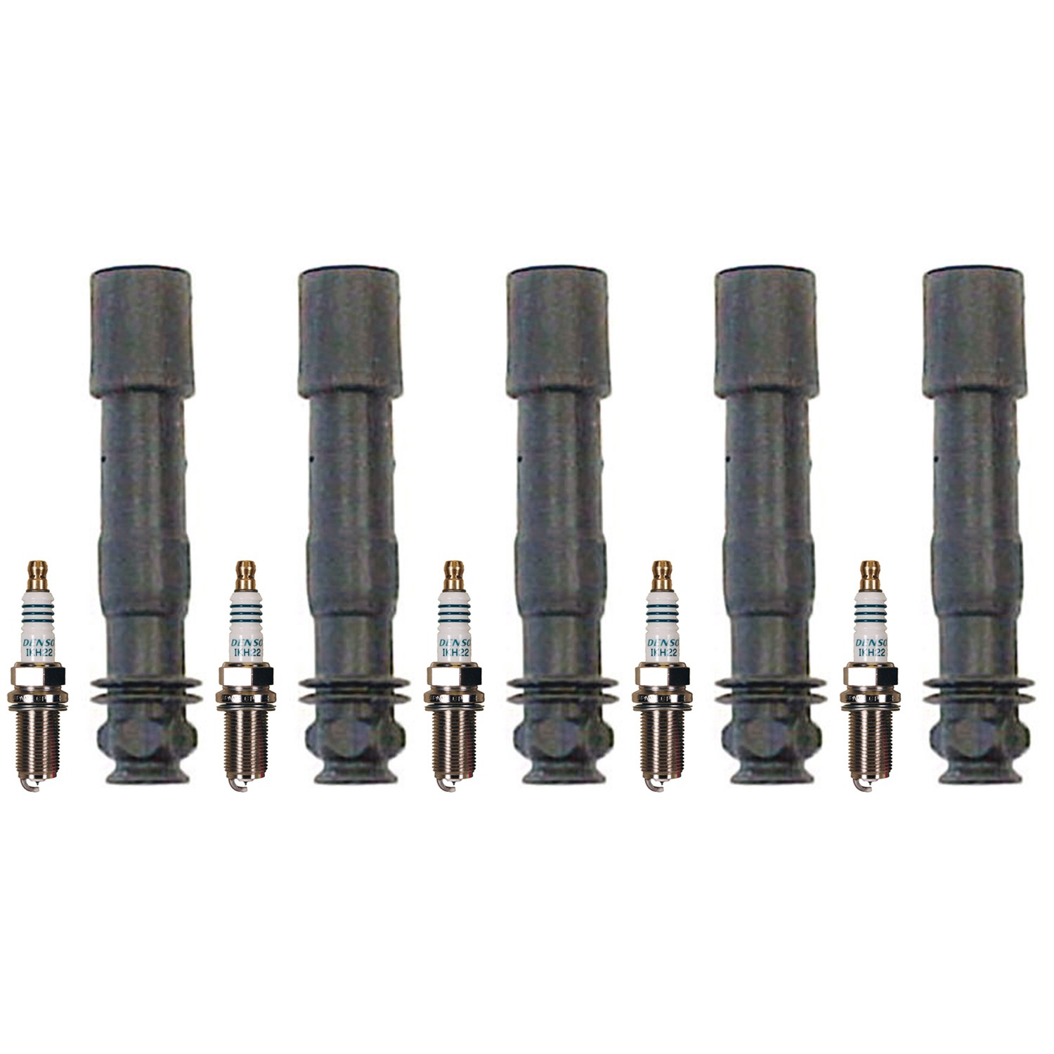 Denso 6 Iridium Power Spark Plugs 6 Coil Boots Kit for Porsche 911 Boxster H6