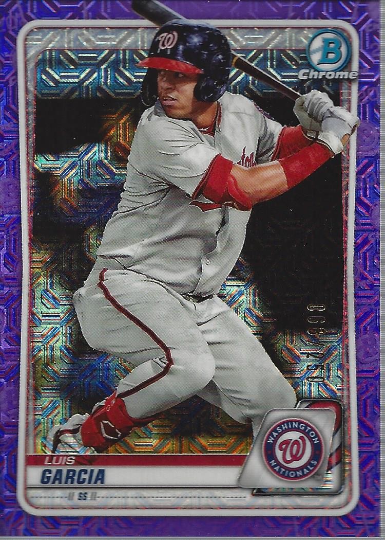 2020 Bowman Chrome Mega Box Prospects Purple Refractors #BCP114 Luis Garcia /250