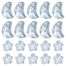 60Pcs Star Moon Shaped Beads, 2 Style Acrylic Spacer Beads Light Blue Grey