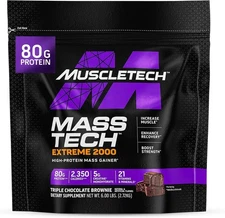 High-Protein Mass Gainer (Triple Chocolate 6LB) - Mass Tech Extreme 2000 Mass