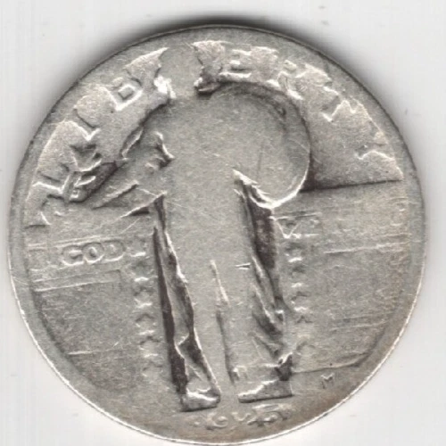 1925 STANDING LIBERTY QUARTER 25¢ COIN 90% SILVER UNITED STATES OF AMERICA USA