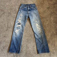 Jeans Montgomery Ward 101 vintage anni '50 con riparazioni 26" X 29,5" Selvedge 