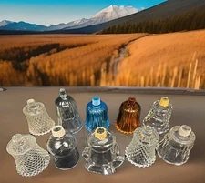 10 Vintage Glass Mixed Votive Candle Holders Peg Sconces