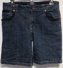 Vintage Bill Blass Dk Blue Jean Bermuda Shorts 6 Denim 30"W Mid Rise 90's Mom