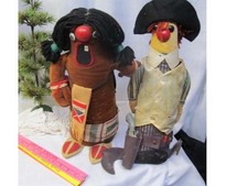 Vintage Ideal Toys Klunks Dolls Wild Bill Hickock and Indian Chief Warrior RARE 