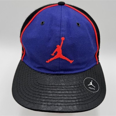 Jordan Jumpman Youth Cap Hat Black Purple Snapback Adjustable Leather Brim