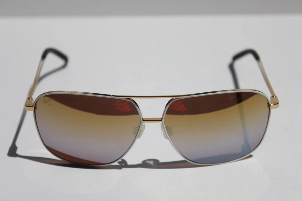 Gafas de sol polarizadas MAUI JIM Kami DGS778-05C dorado blanco/plateado espejo NUEVO Foto 4 de 4