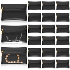 Uiifan 36 Pcs Travel Jewelry Bag Bulk Zipper Jewelry Pouch Flannel Portable P...