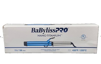 BaBylissPRO Nano Titanium Spring Curling Iron  Blue  1 1/2 inch Barrel  430F/220