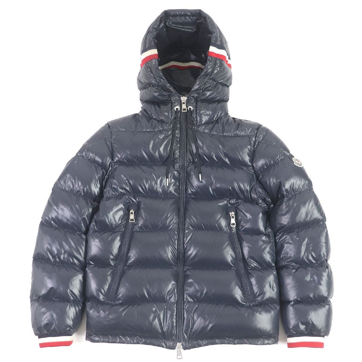 MONCLER Alberic Tricolor Hooded Down Jacket Navy Excellent Condition 18 19AW