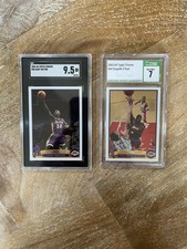 2003 Topps chrome HOF Lakers lot 2: Gary Payton SGC 9.5 + Shaquille O'Neal CSG 7
