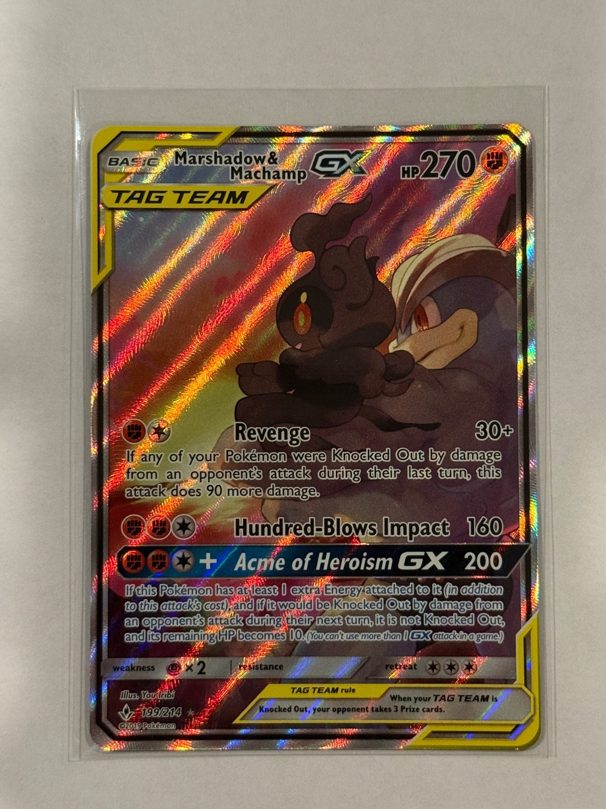Marshadow & Machamp GX (Full Art) 199/214 Sm-Unbroken Bonds Holo