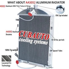 4 ROW Aluminum Radiator Fits 1930-1931 Ford Model A 3.3L I4 MT CUBAUTO