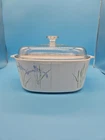 Vintage CorningWare Shadow Iris A-5-B, 5 Lt Casserole Dish And Pyrex Glass Lid