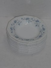 ROSENTHAL GERMANY MARIA BLUE FLOWERS? GARLAND? RIMMED SOUP BOWLS (11) MINT UNUSE
