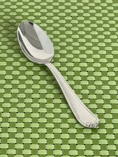 Lenox BEAD Stainless Teaspoon 18/10 Glossy Plume Tip Flatware - 6 1/2"