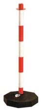 Colonna biancorossa per catena plastica h.cm.90 paletto segnaletica con base