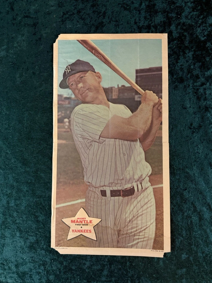 Juego de carteles de béisbol 1968 Topps - Mantle, Aaron, Clemente, Yastrzemski, Kaline Foto 2 de 4