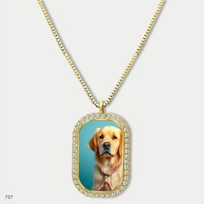 Gorgeous Cute Golden Retriever Dog Fashion Pendant Necklace Chain Image Dog Tag